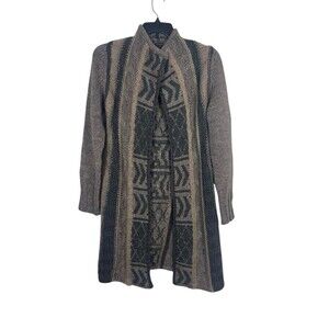 Gottardi Collection Made In Italy Boho Knit Open Front Cardigan Alpaca Wool L